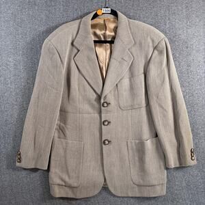 Dolce & Gabbana Blazer Mens Large Beige 3 Button Made in Italy Flawed